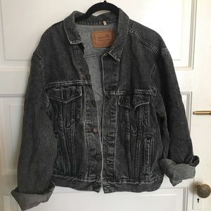 Vintage Calvin Klein Grey/faded black denim jacket